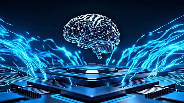 AI brain on circuit board