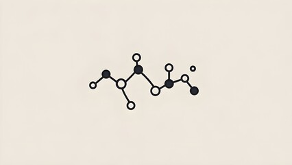 Simple flat icon of connected nodes forming a flowing data network