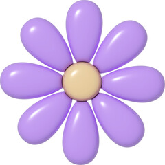 입체 보라색 꽃