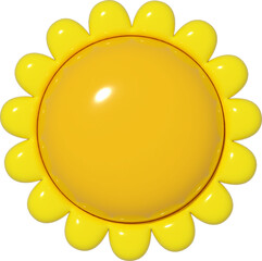 노란색 꽃 입체 3d