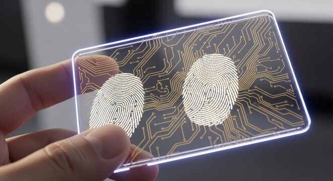 Fingerprints on transparent glass rectangle.