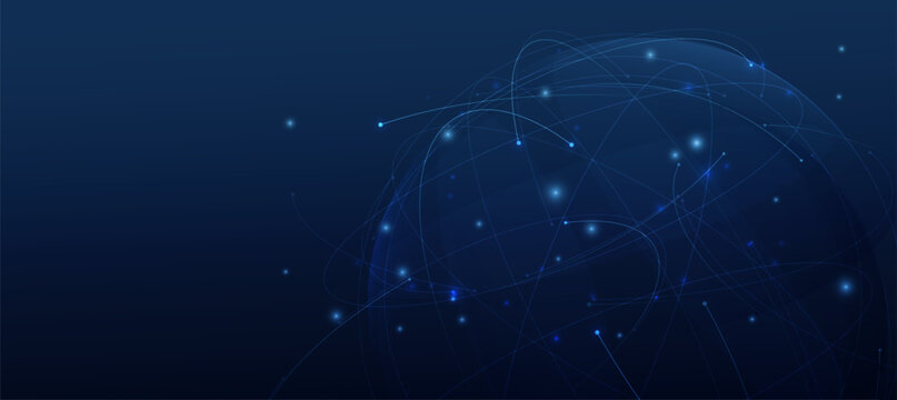 Futuristic digital glowing blue lines technology background with Innovation and connection network background for tech event poster or presentation product business