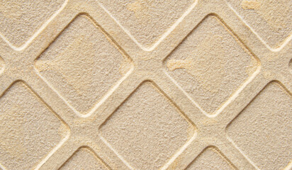 Ceramic rhombus tile back side mosaic texture close up