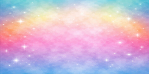 Bright abstract rainbow wallpaper featuring a colorful bokeh pattern with light textures and a glowing blue sky backdrop for a creative vector art illustration design