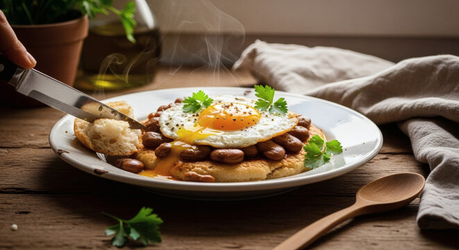 Bagila Bil Dihin Traditional Fava Beans With Egg Iraqi Farmhouse Breakfast