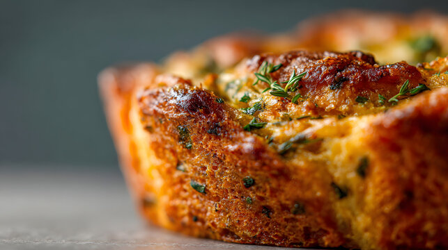 Closeup of a savory baked dish
