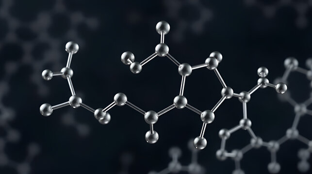 Molecular structure of acetaldehyde, an organic chemical compound produced by plants and one of the most important aldehydes. Scientific background. 3d illustration