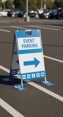 Clear Event Parking Directional Signage Guiding Visitors Towards Designated Parking Areas