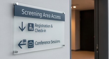 Clear Guidance Sign Directing Attendees Toward Registration And Conference Areas
