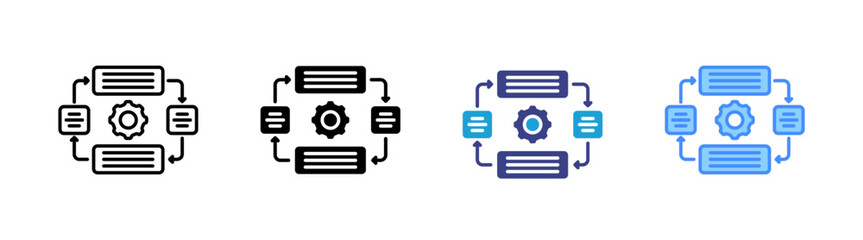 Procedure icon set multiple style collection
