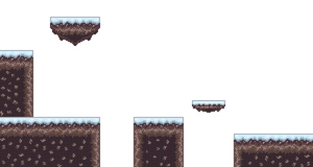 Winter Pixel Art Game Platforms