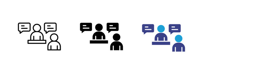 Fototapeta premium Interviewer icon set multiple style collection