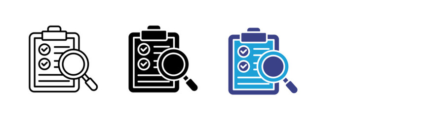 Survey Form icon set multiple style collection