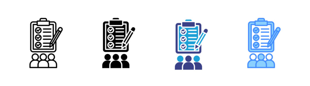 Census icon set multiple style collection