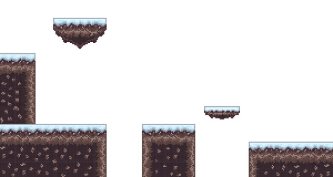 Winter Pixel Art Game Platforms