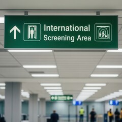 Clear International Screening Area Guidance Signage Directing Passengers for Security Checkpoints