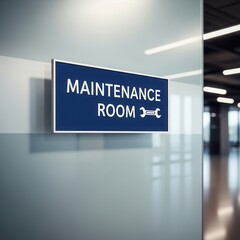 Clear Office Signage Design: Maintenance Room Identifier Displayed For Guidance