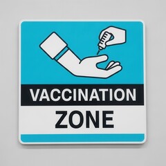 Clear Signage Depicting Immunization Zone Symbolizing Public Health Awareness and Vaccination