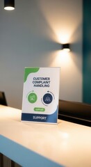 Clear Signage Displays Customer Complaint Handling Information in Contemporary Office Setting