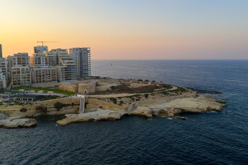 Tigne Point peninsula at sunset - Sliema, Malta © demerzel21