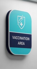 Clear Signage Indicating Vaccination Zone Within Medical Facility for Immunization Programs
