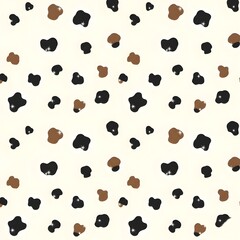 브라운 아이보리 블랙 레오파트패턴Brown Ivory Black Leopard Pattern