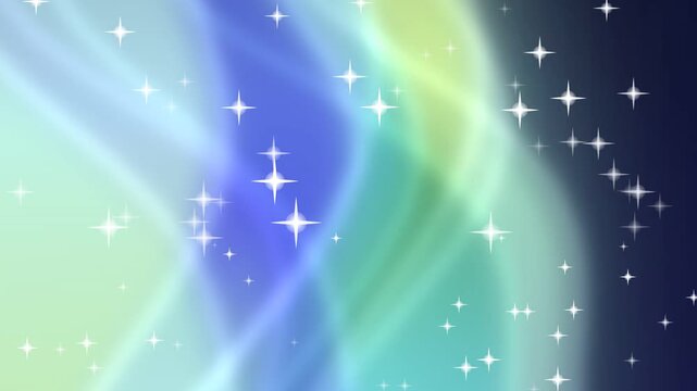 Abstract motion graphics with swirling patterns, stars, and vibrant colors, creating a mesmerizing visual effect.