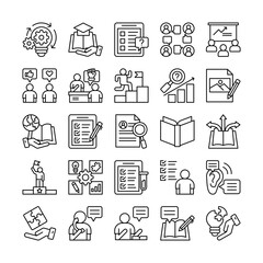 25 Premium Creative Learning Icon Pack &ndash; Innovative Education, Online Courses & Skill Development icons Set