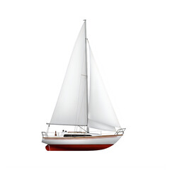 Sailing yacht isolated on transparent background