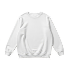 Fototapeta premium Minimalist white crew neck sweatshirt isolated on transparent background