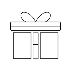 Minimalist Gift Box Line Art Icon