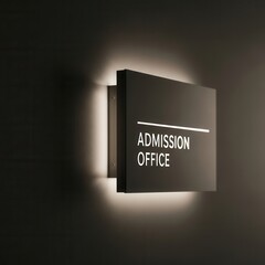 Illuminated Admission Office Sign: Modern Design with Glowing Backlit Display