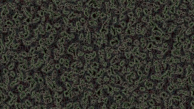 Digital Circuit Noise glitching for Cyber Security Concept with Green Matrix Texture