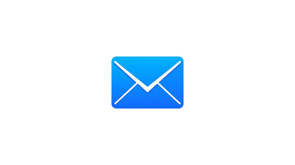 Modern blue envelope icon representing email or messaging services