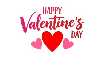 Colorful valentine's day greeting with hearts and text