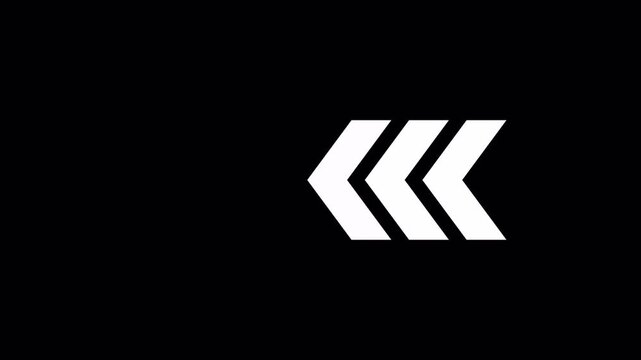 Rewind Button Motion with Double Arrow on Transparent Background