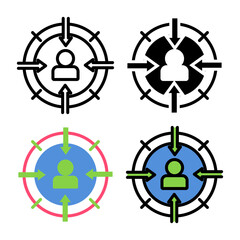 target audience Icon set collection, Complete icon pack collection for Content Marketing theme needs