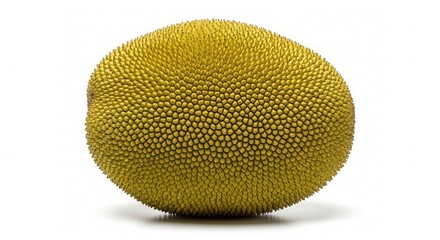 Fresh whole jackfruit isolated on white background ripe tropical fruit