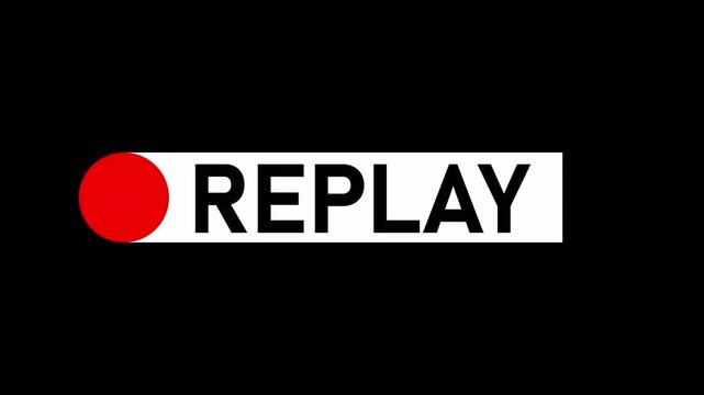 Modern Replay Sign Icon Animation with Clean Rewind Button with Alpha Channel