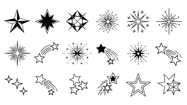 Collection of intricate ice crystals and snowflake designs in black and white.