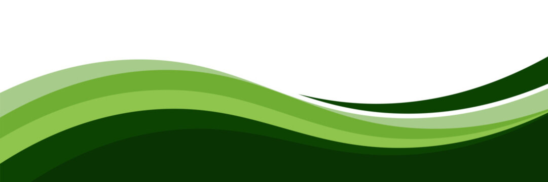 Vector green line background curve element with white space for text and message design, overlapping layers, vector illustration