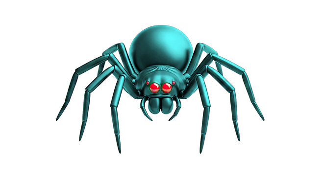 Stylized Black Widow Spider with Red Eyes