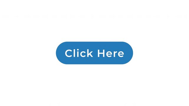 Animated click here button changing from red to blue with mouse cursor pointer for web interface call to action and digital marketing conversion concept. Alpha channel