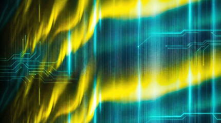 Abstract Background of Digital Data Flow and Circuit Diagrams - Futuristic Image Representing AI, Communication, and Cyber Technology