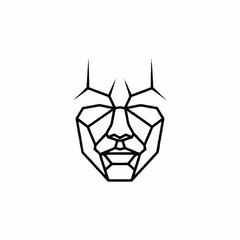 Geometric Low Poly Lion Face Illustration.
