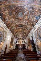 Fototapeta premium Victory Church interior ceiling frescoes - Valletta, Malta