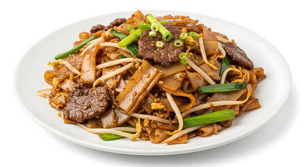 Chinese street-style stir-fried rice noodles with vegetables