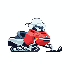Red Snowmobile Winter Recreation Vehicle