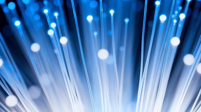 Fiber optic cables emitting light