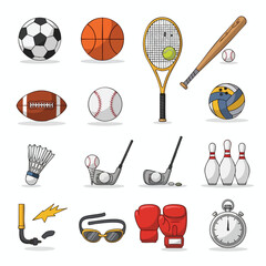 Variety of Sports Equipment for Active Lifestyle and Fitness Enthusiasts